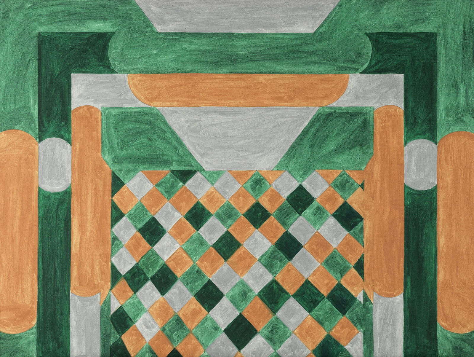 Bernard Cohen (British, born 1933) Strand Palace: Bernard Cohen (British, born 1933) Strand Palace signed, titled and dated 'BERNARD/COHEN/STRAND/PALACE/1961' (on stretcher bar) oil and pencil on canvas 76 x 102cm (29 15/16 x 40 3/16in). Footnotes: