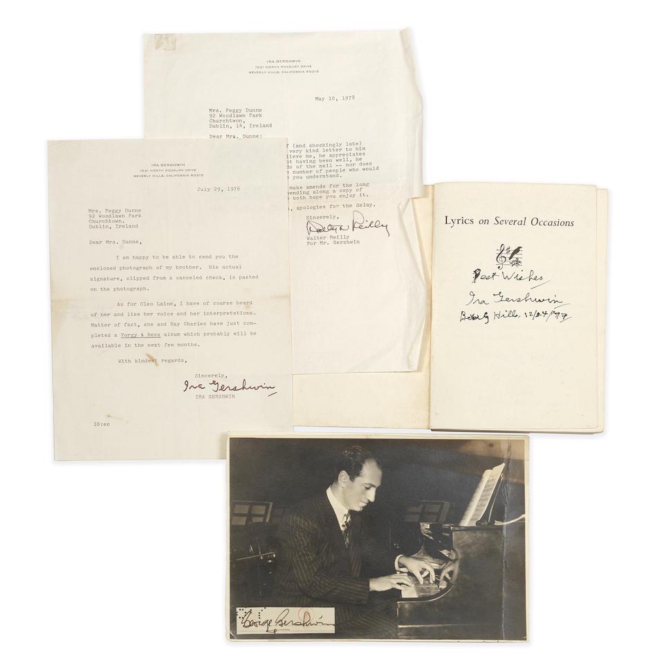 GERSHWIN (GEORGE & IRA) Group of items sent by Ira Gershwin to a British fan - photograph, two l... (1 of 1)