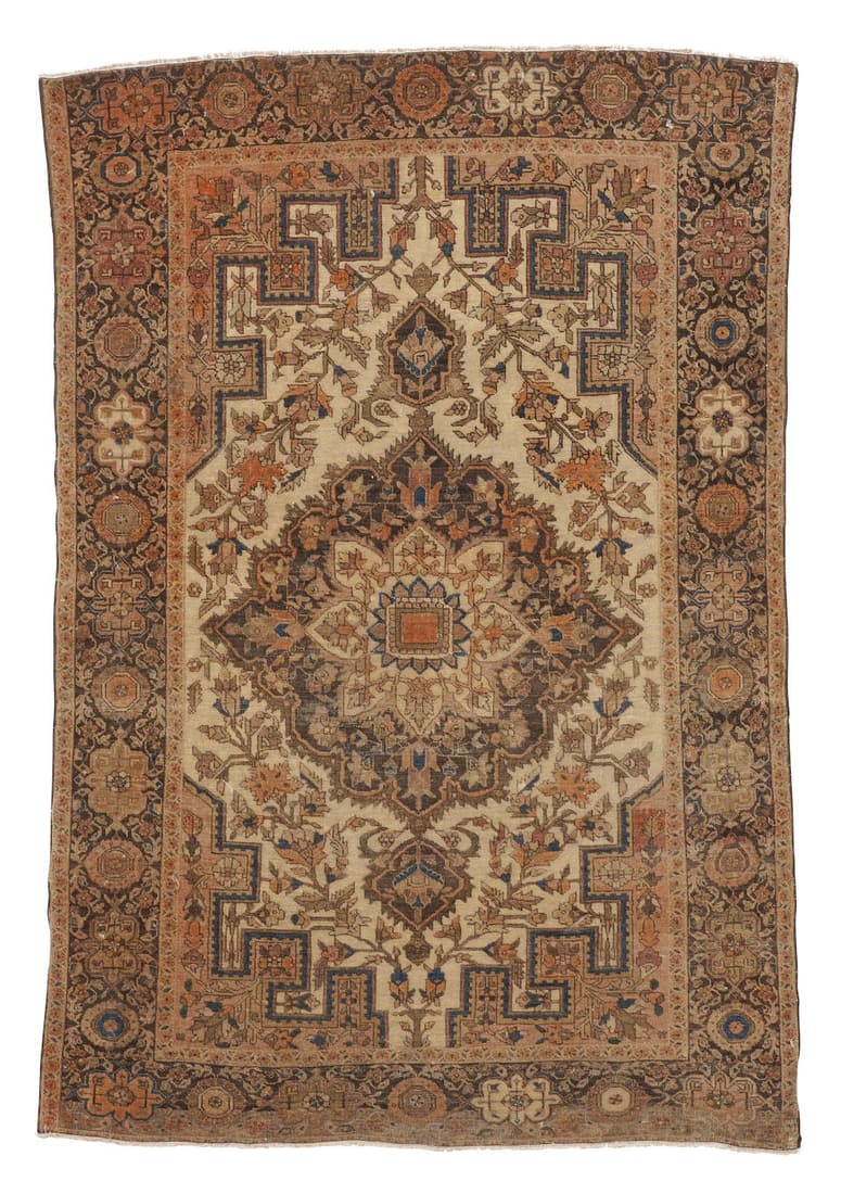 Feraghan Rug Iran 3 ft. 3 in. x 4 ft. 10 in.: Feraghan Rug Iran c. 1900 3 ft. 3 in. x 4 ft. 10 in. For further information on this lot please visit Bonhams.com