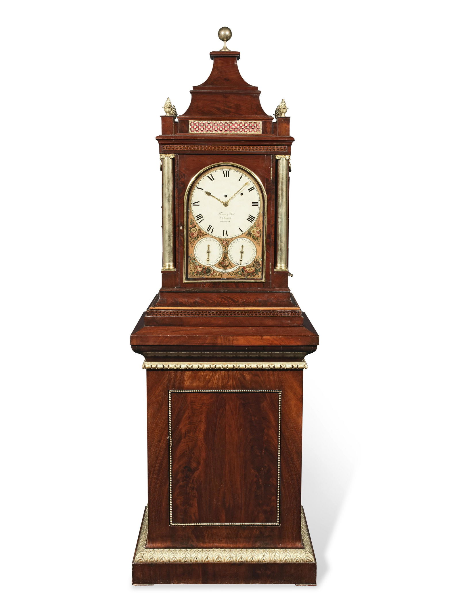 An exceptional early 19th century brass-mounted and inlaid mahogany quarter-striking organ clock... (1 of 1)
