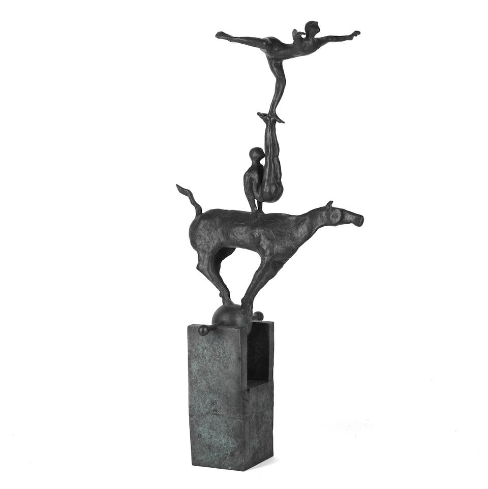 Thomas R Ostenberg (British, 1949) A notion of consonance 79.3cm (31 1/4in) high: Thomas R Ostenberg (British, 1949) A notion of consonance signed and numbered 'Ostenberg 5/10' (on base) bronze 79.3cm (31 1/4in) high Footnotes: Provenance The collection of Theo Waddington, London.