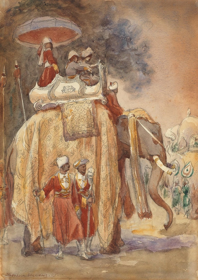 Henry Inglis Jodriel Sheldon-Williams (British, 1870-1940) Lord and Lady Curzon on the State Ele... (1 of 3)