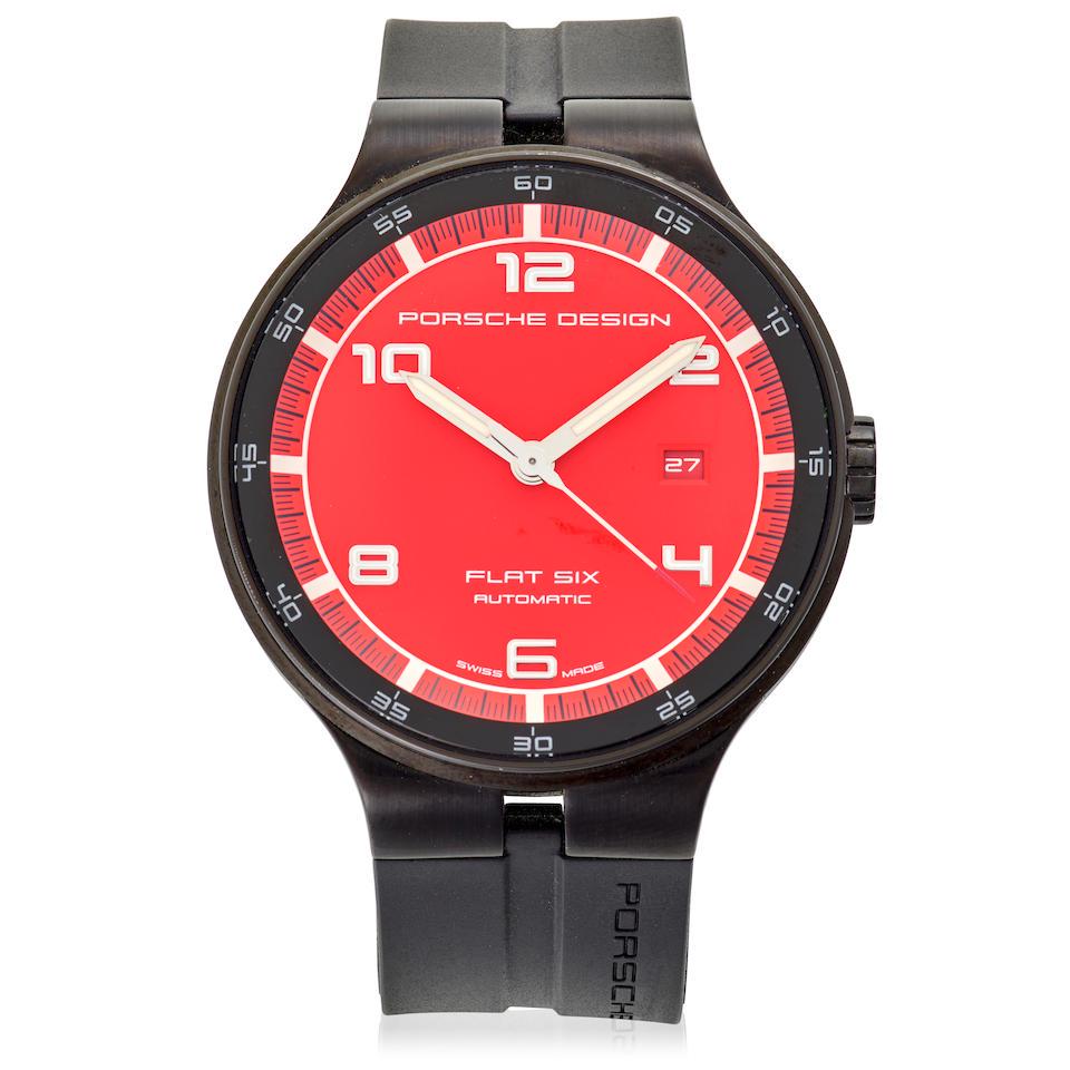 PORSCHE. A STAINLESS-STEEL AUTOMATIC CALENDAR WRISTWATCH Flat Six, Ref: 635.43, c.2020 (1 of 1)