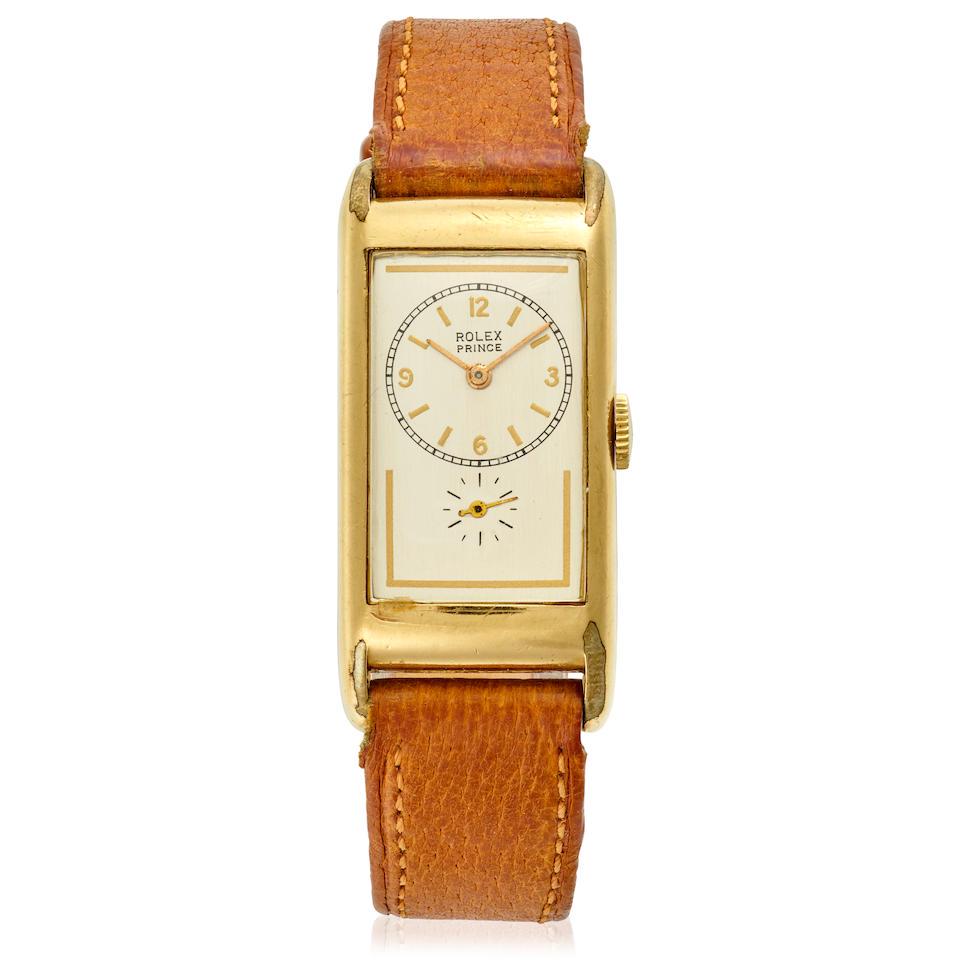Rolex. A gold plated manual wind rectangular wristwatch  Prince, Circa 1930 (1 of 1)
