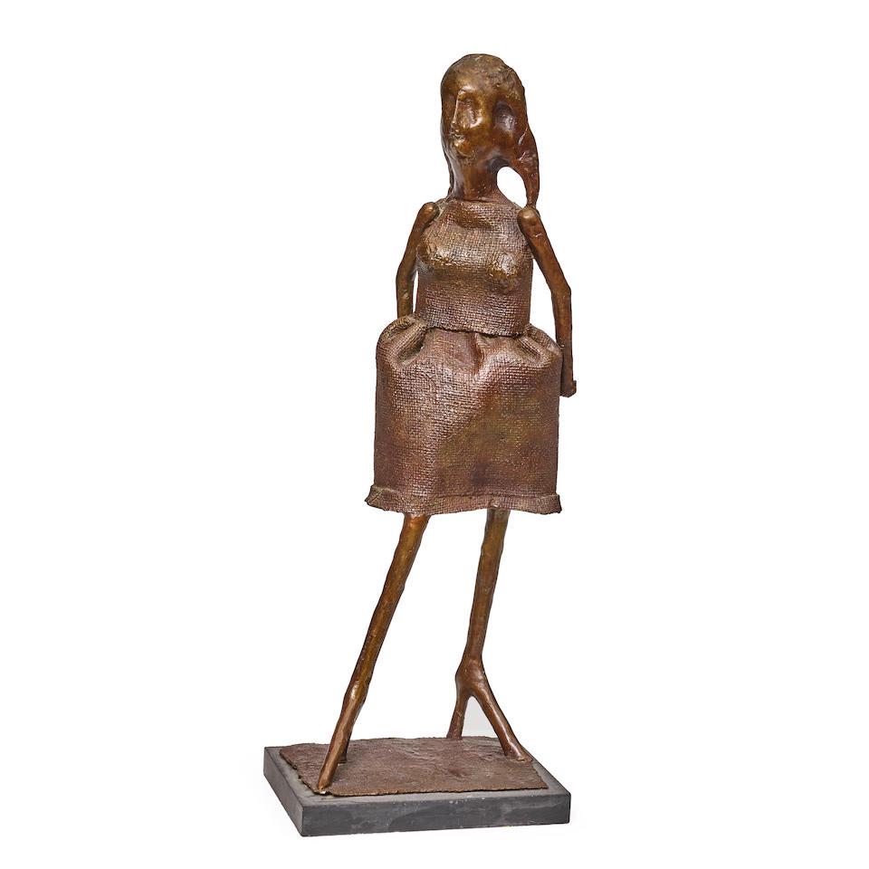 AN AMERICAN PATINATED BRONZE FIGURE: MRS. WEAVERWilliam King (American, 1925-2015), 1966 (1 of 2)