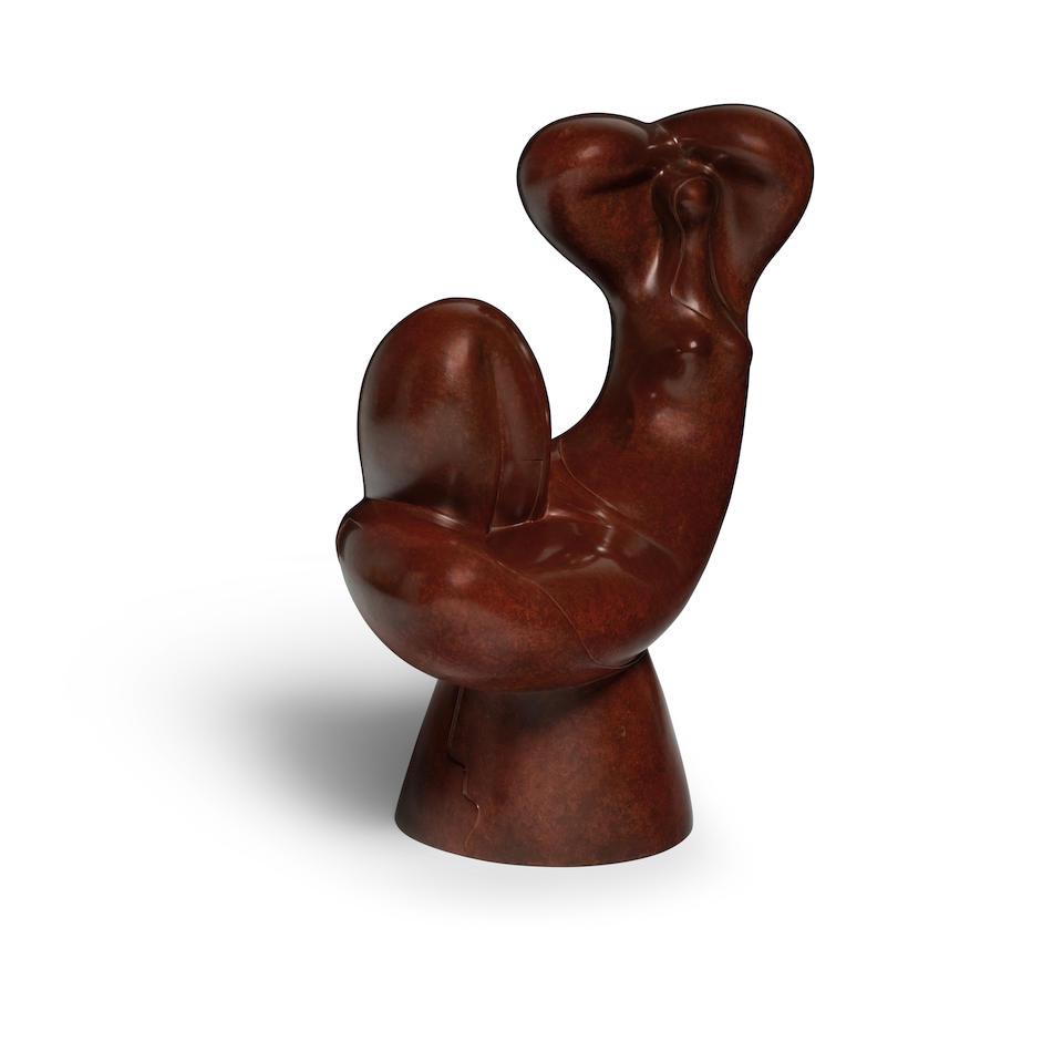 A DANEIL KAFRI RED-BROWN PATINATED BRONZE FIGURE: WOMAN FIGUREDaniel Kafri (Israeli, born 1945): A DANEIL KAFRI RED-BROWN PATINATED BRONZE FIGURE: WOMAN FIGURE Daniel Kafri (Israeli, born 1945) Signed, stamped with the foundry mark, and numbered D. Kafri 8/9 along the base. height 29in (74.4cm) F