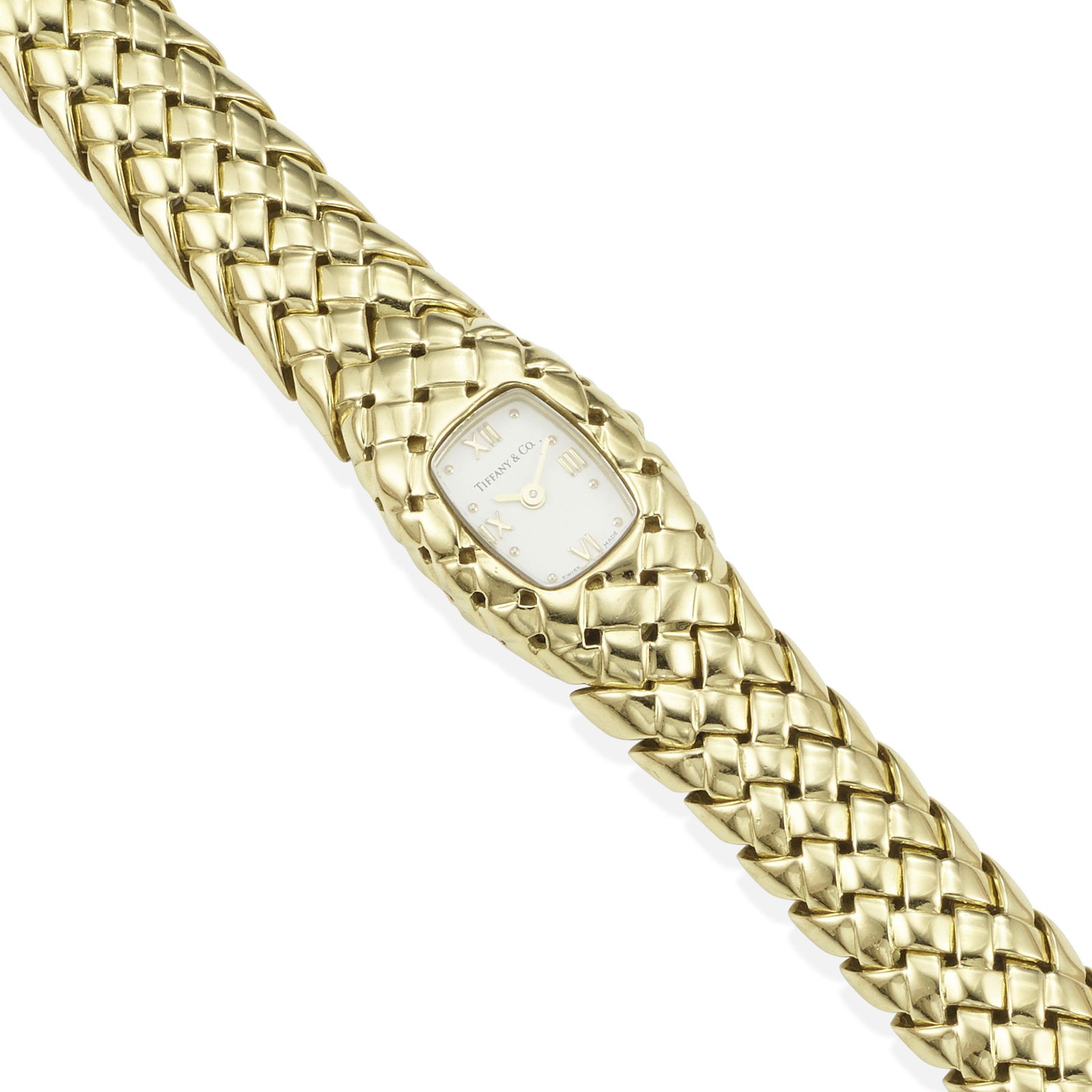 TIFFANY & CO.: AN 18K GOLD 'VANNERIE' WRISTWATCH (1 of 3)