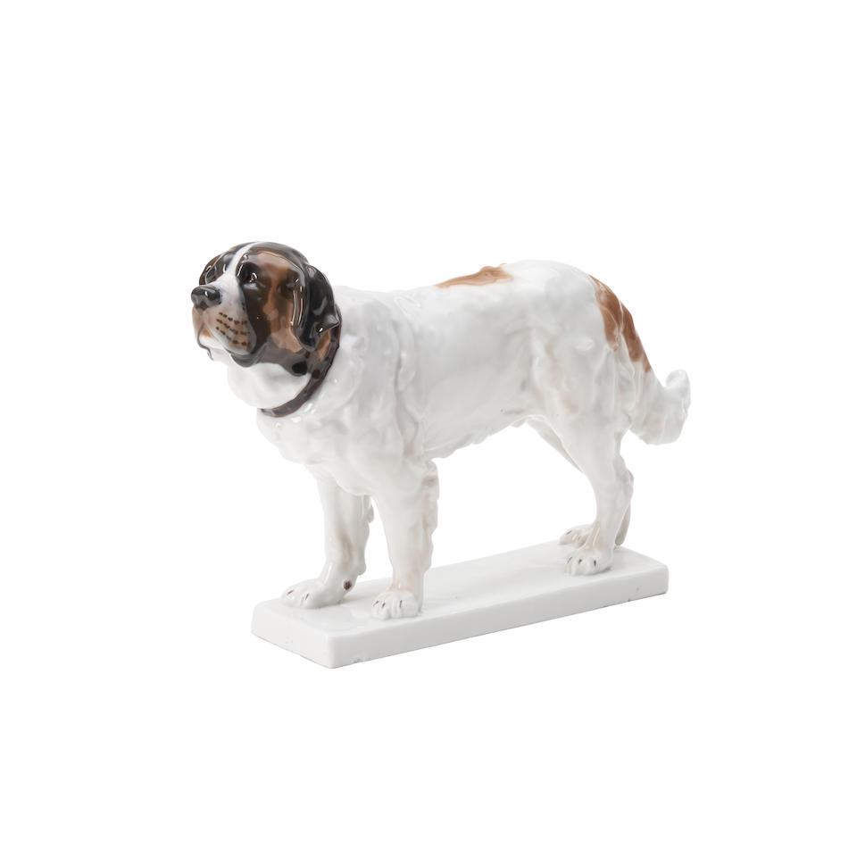 Meissen Porcelain St. Bernard, Germany, early 20th century, (1 of 2)