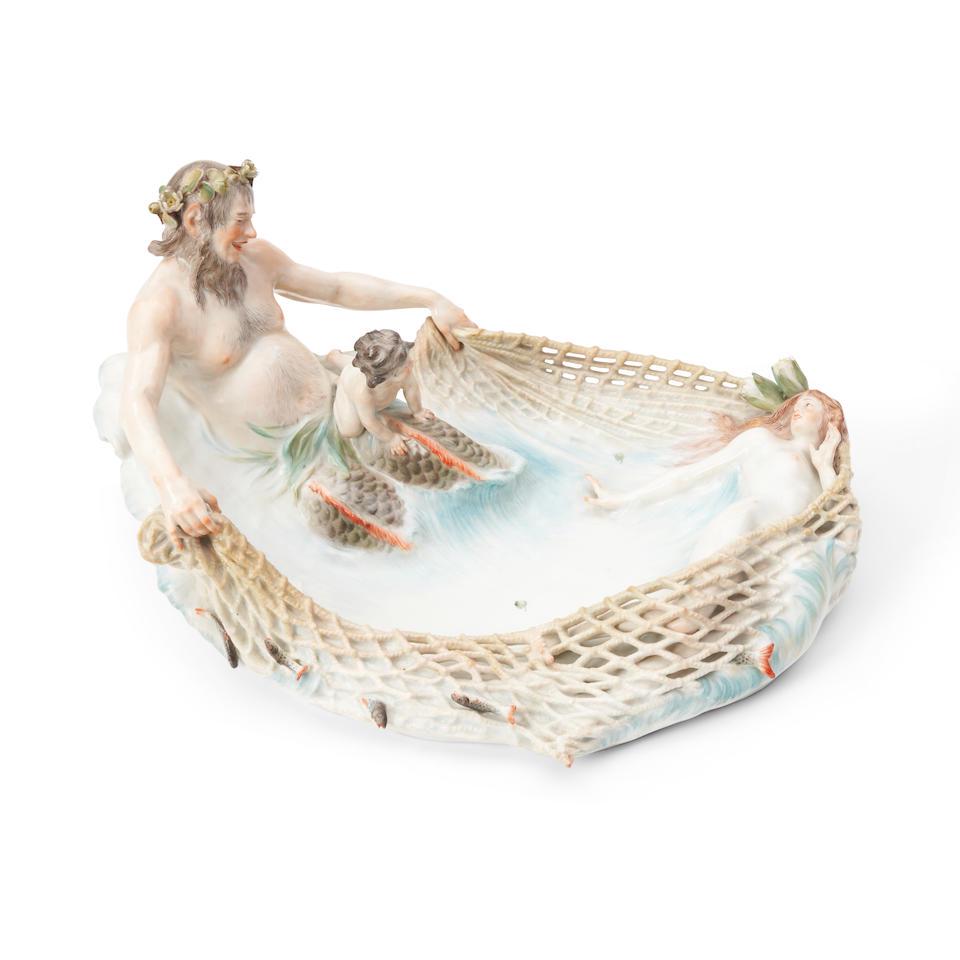 Meissen Porcelain Group 'Catch of the Nymph', Germany, late 19th/ early 20th century, (1 of 2)