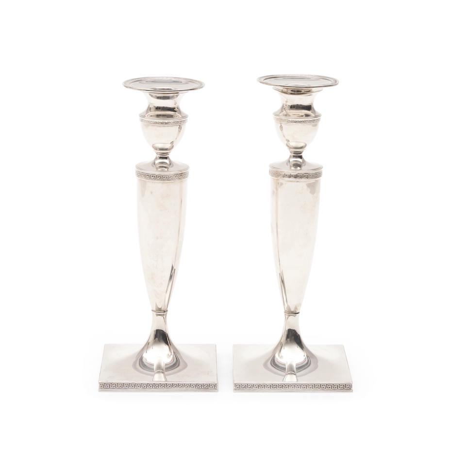 Pair of Gorham 'Etruscan' Pattern Sterling Silver Candlesticks, (1 of 1)