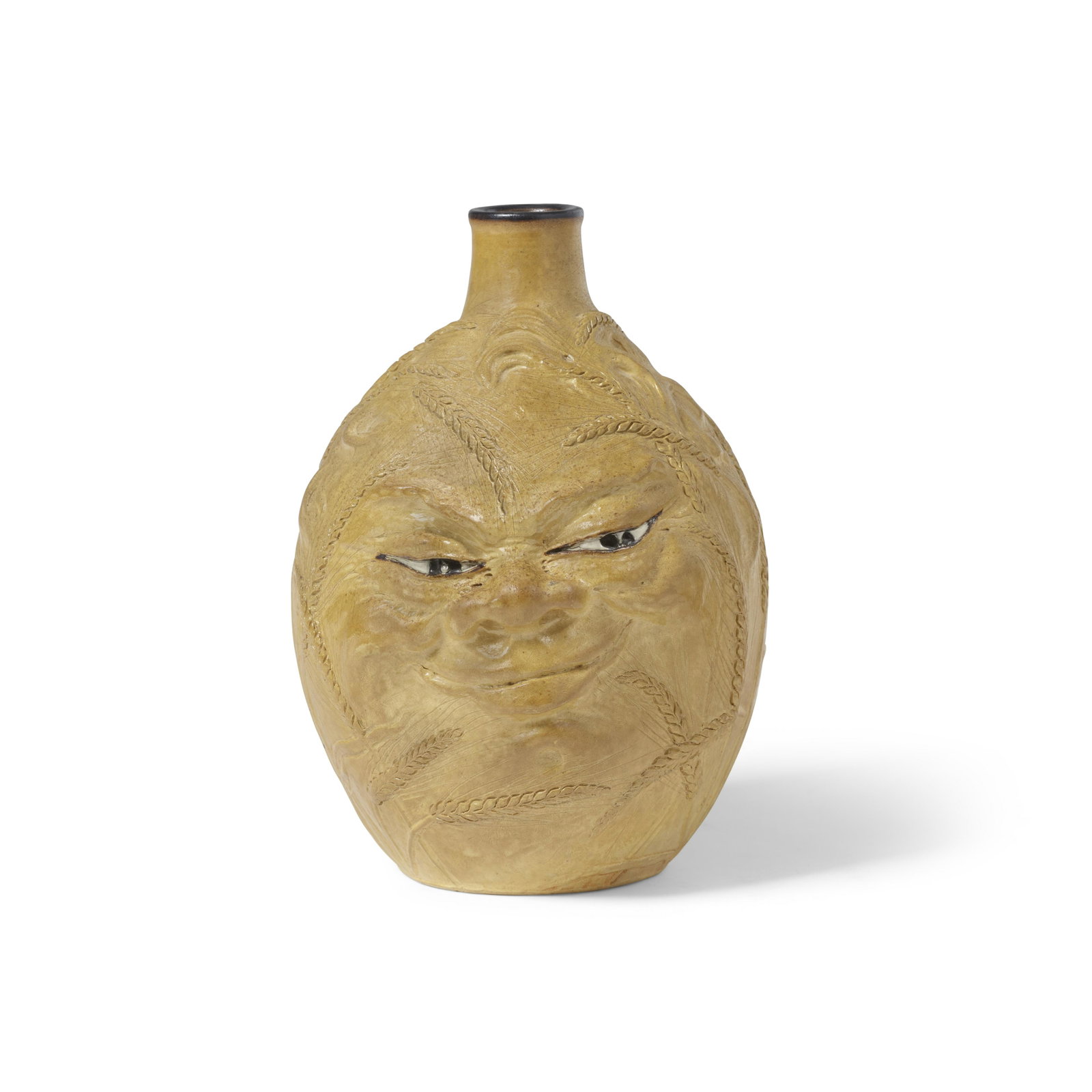 MARTIN BROTHERS (1873–1915) John Barleycorn Jugcirca 1910glazed stoneware, incised 'Martin...: MARTIN BROTHERS (1873–1915) John Barleycorn Jug circa 1910 glazed stoneware, incised 'Martin Bros Southall Potteries Reg. 559677 L' on underside. height 7 1/4in (18.4cm); widest width 6in (15.3c