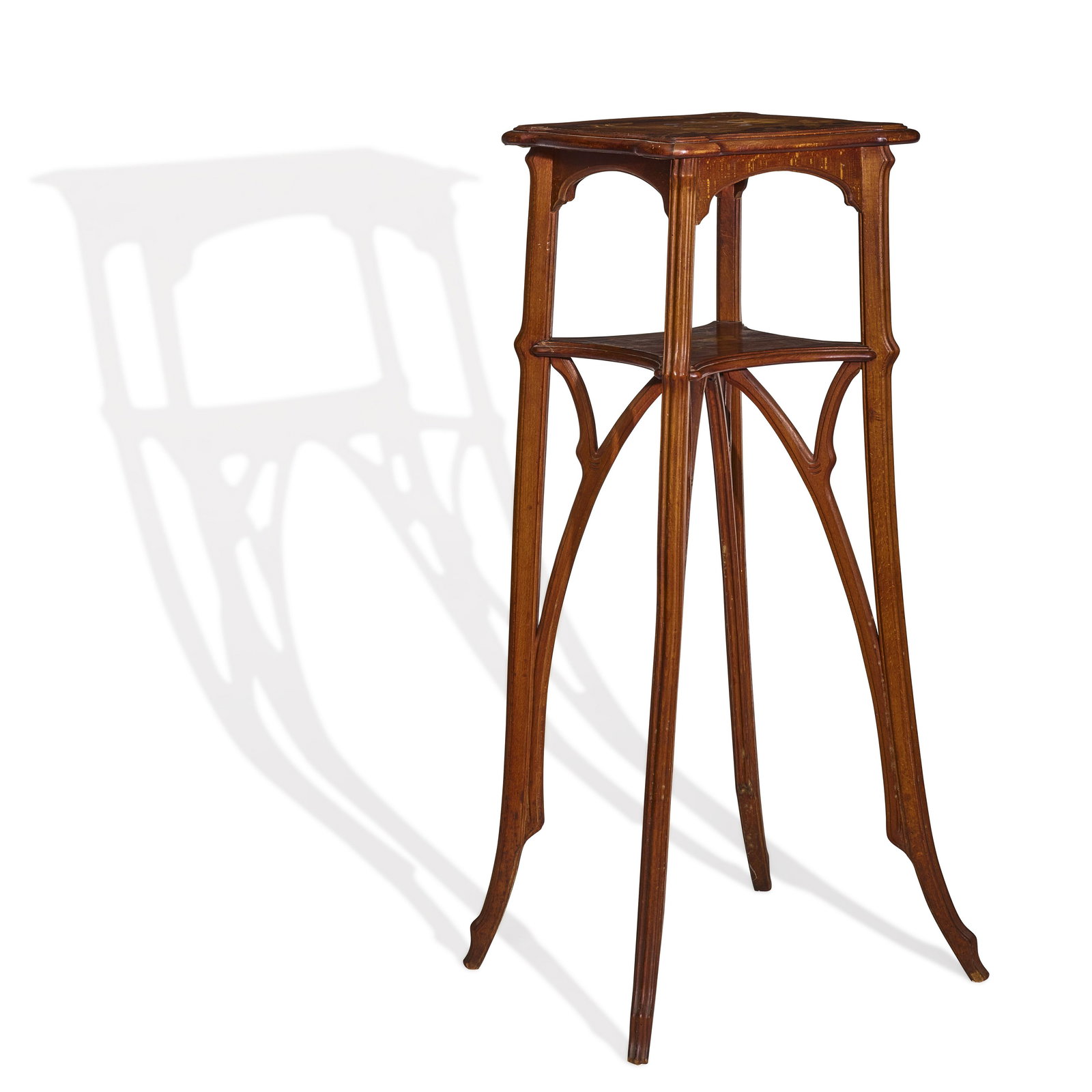 ÉMILE GALLÉ (1846-1904) Two-Tiered Tablecirca 1900with butterfly and floral marquetry,... (1 of 2)