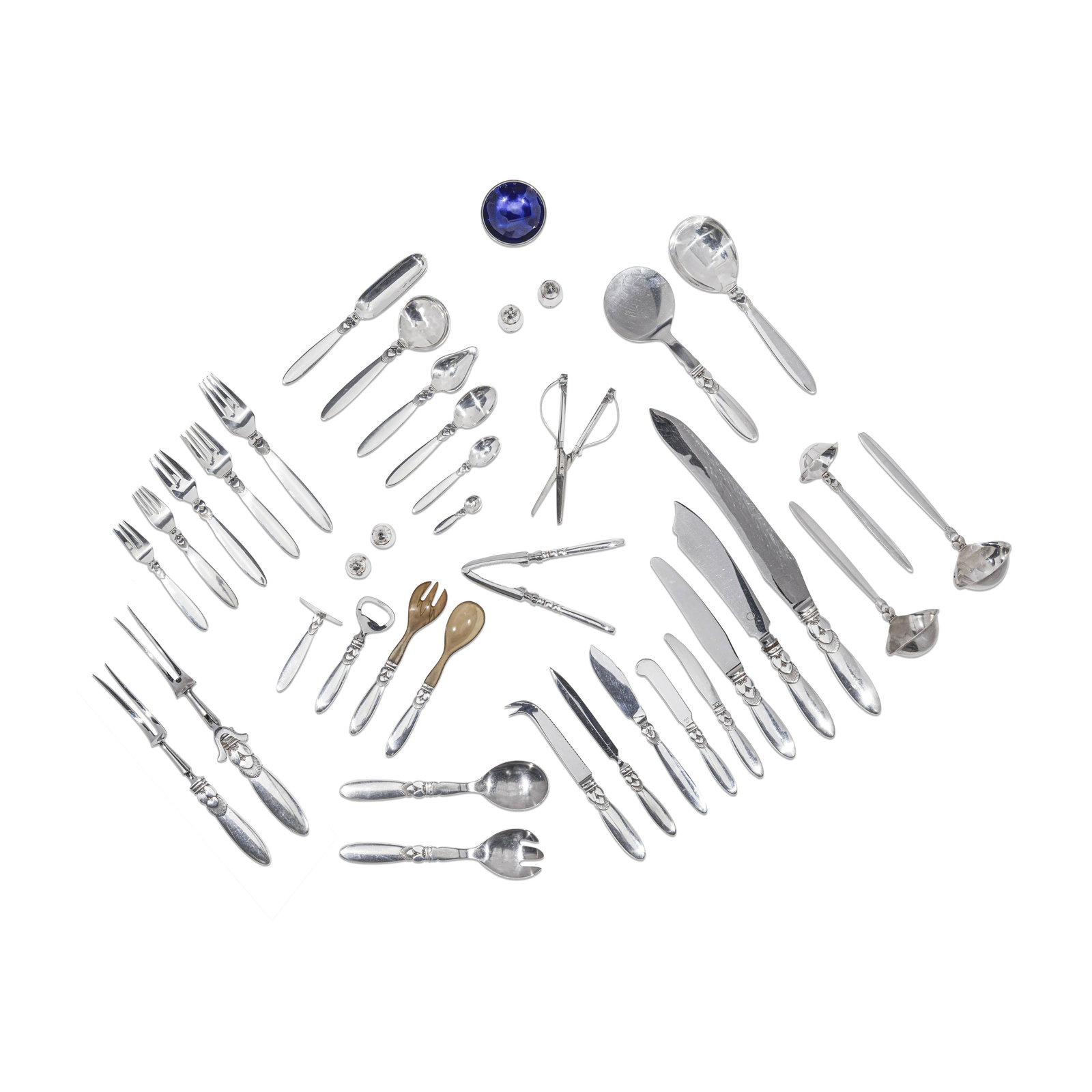 GEORG JENSEN (1866-1935) Cactus Pattern Flatware Service For Twelvedesign introduced 1930designe... (1 of 2)