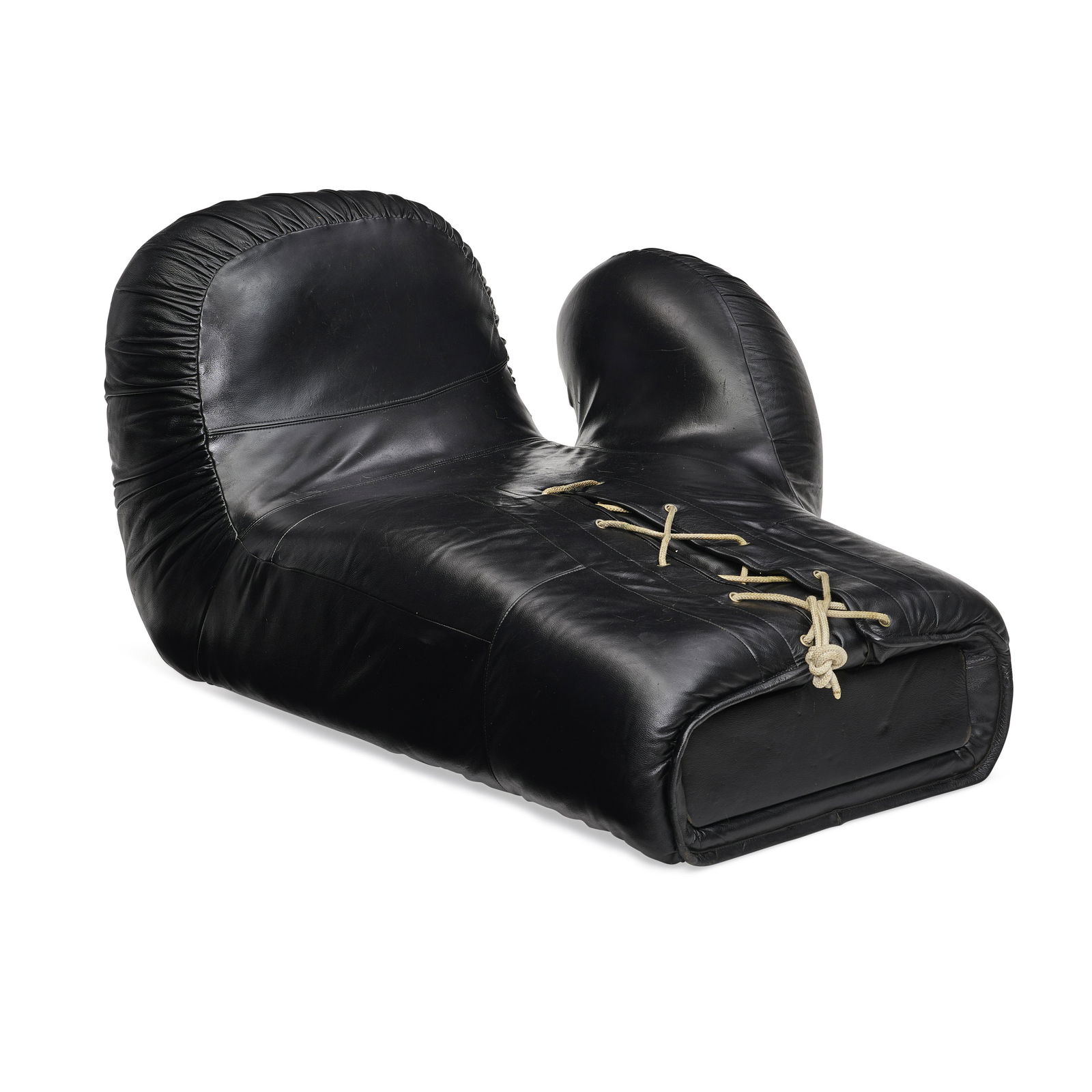 DE SEDE (Founded 1965) Boxing Glove Chairdesigned 1978leather, nylon ropeheight 34in (86.3cm); w... (1 of 2)