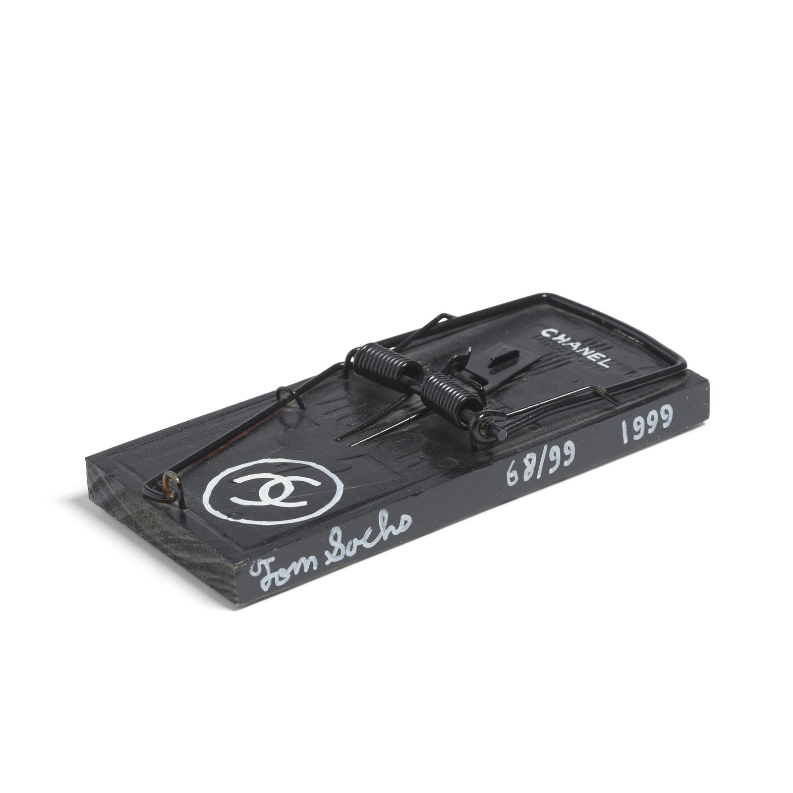 TOM SACHS (born 1966) Rat Trap1999painted wood, signed 'Tom Sachs', numbered '68/99' and datedhe...: TOM SACHS (born 1966) Rat Trap 1999 painted wood, signed 'Tom Sachs', numbered '68/99' and dated height 1 1/4in (3.1cm); width 3 1/4in (8cm); length 7in (18cm)