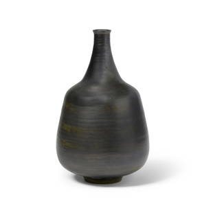 GERTRUD (1908-1971) AND OTTO NATZLER (1908-2007) Vase1958glazed earthenware, signed 'NATZLER' on...: GERTRUD (1908-1971) AND OTTO NATZLER (1908-2007) Vase 1958 glazed earthenware, signed 'NATZLER' on underside with paper label numbered 'J989' height 10 1/2in (26.7cm); diameter 6 1/2in (16.5cm)