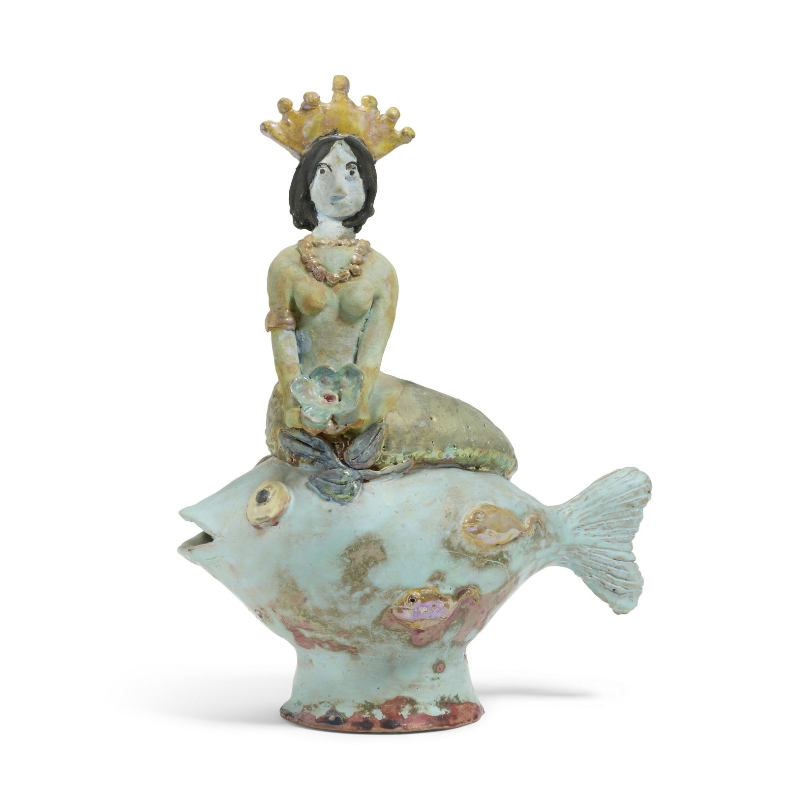 BEATRICE WOOD (1893-1998) Mermaidglazed earthenware, signed 'BEATO' on the undersideheight 13 1/... (1 of 2)