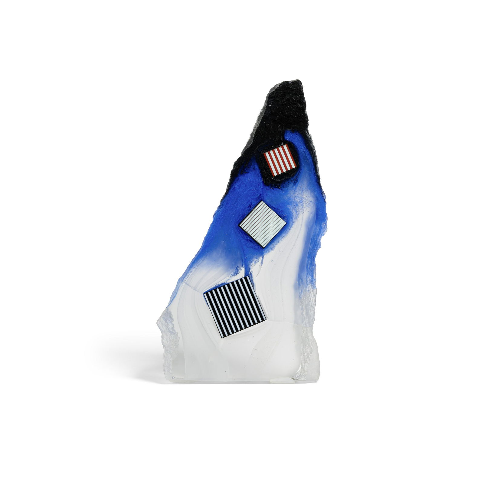 COLIN REID (BORN 1953) Untitled1989cast glass, etched 'Colin Reid 1989 R379' along bottom edgeh...: COLIN REID (BORN 1953) Untitled 1989 cast glass, etched 'Colin Reid 1989 R379' along bottom edge height 17in (43cm); width 9in (22.8cm); depth 2 1/4in (5.6cm)