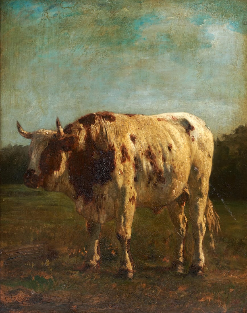 Constant Troyon (French, 1810-1865) A Normandy Ox framed 134.0 x 114.3 x 13.0 cm (52 3/4 x 45 x ... (1 of 4)