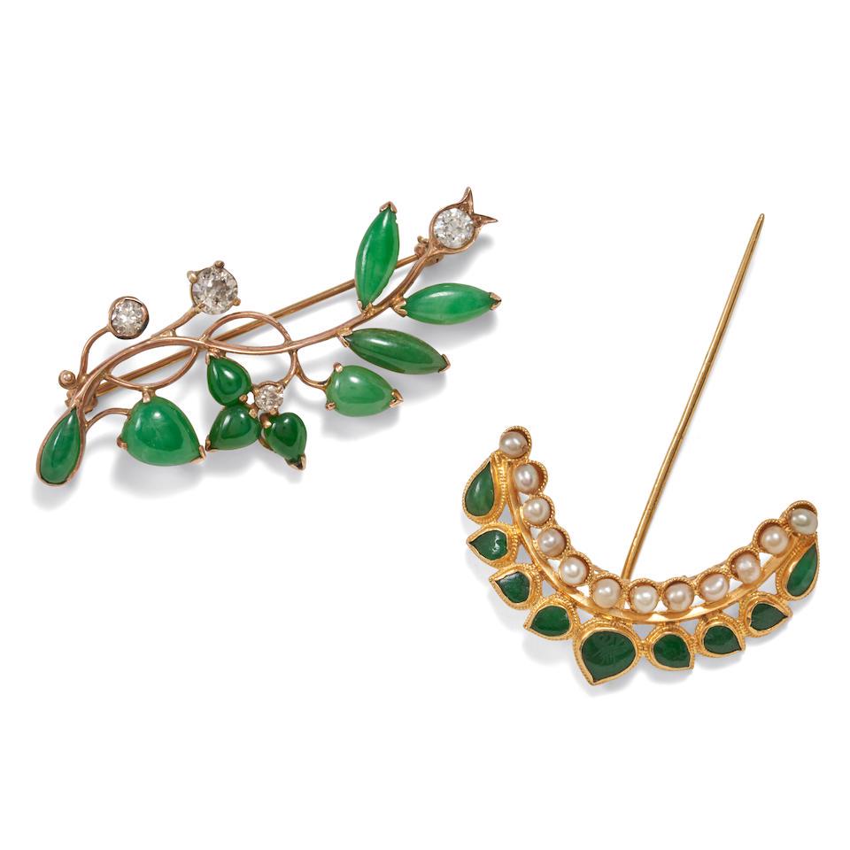 TWO JADE PINS (1 of 3)