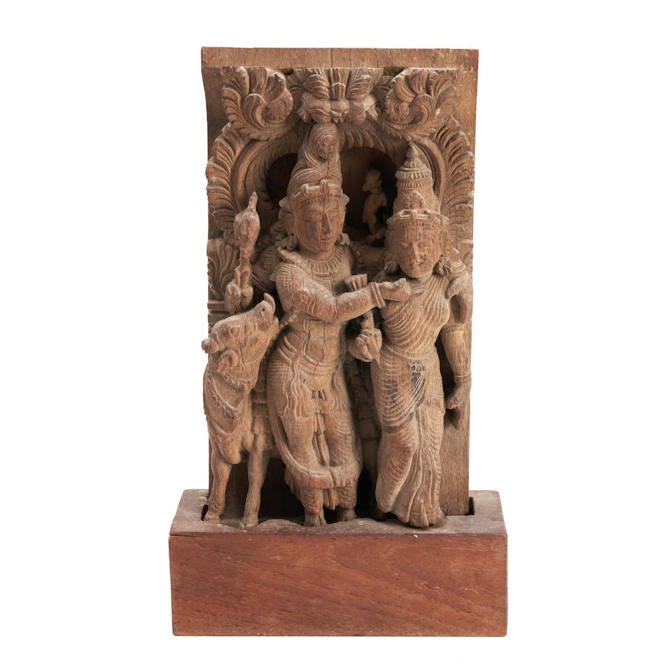 Indian Carved Wood Architectural Element/Fragment (1 of 1)