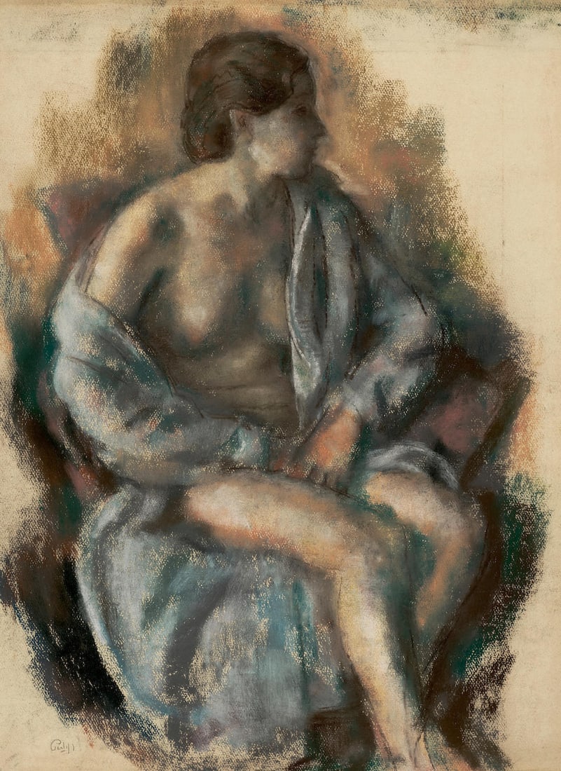 Robert Philipp (1895-1981) Semi Nude 25 5/8 x 19 3/4 in. (65.1 x 50.2 cm.): Robert Philipp (1895-1981) Semi Nude signed 'Philipp' (lower left) pastel on paper 25 5/8 x 19 3/4 in. (65.1 x 50.2 cm.) Footnotes: Provenance Loring's Art Gallery, Cedarhurst, New York. (probably) Ac
