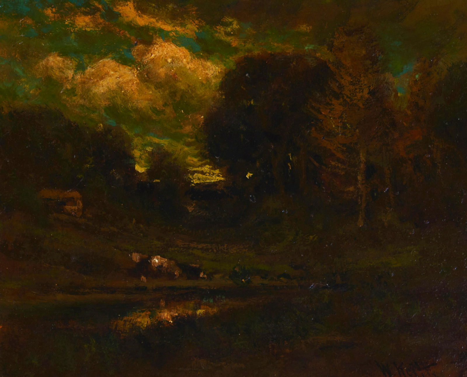 William Keith (1838-1911) Wooded Interior 10 x 12 in. framed 19 x 20 1/2 in.: William Keith (1838-1911) Wooded Interior signed 'W. Keith' (lower right) oil on board 10 x 12 in. framed 19 x 20 1/2 in. Footnotes: Provenance Butterfield & Butterfield, Los Angeles, Cali