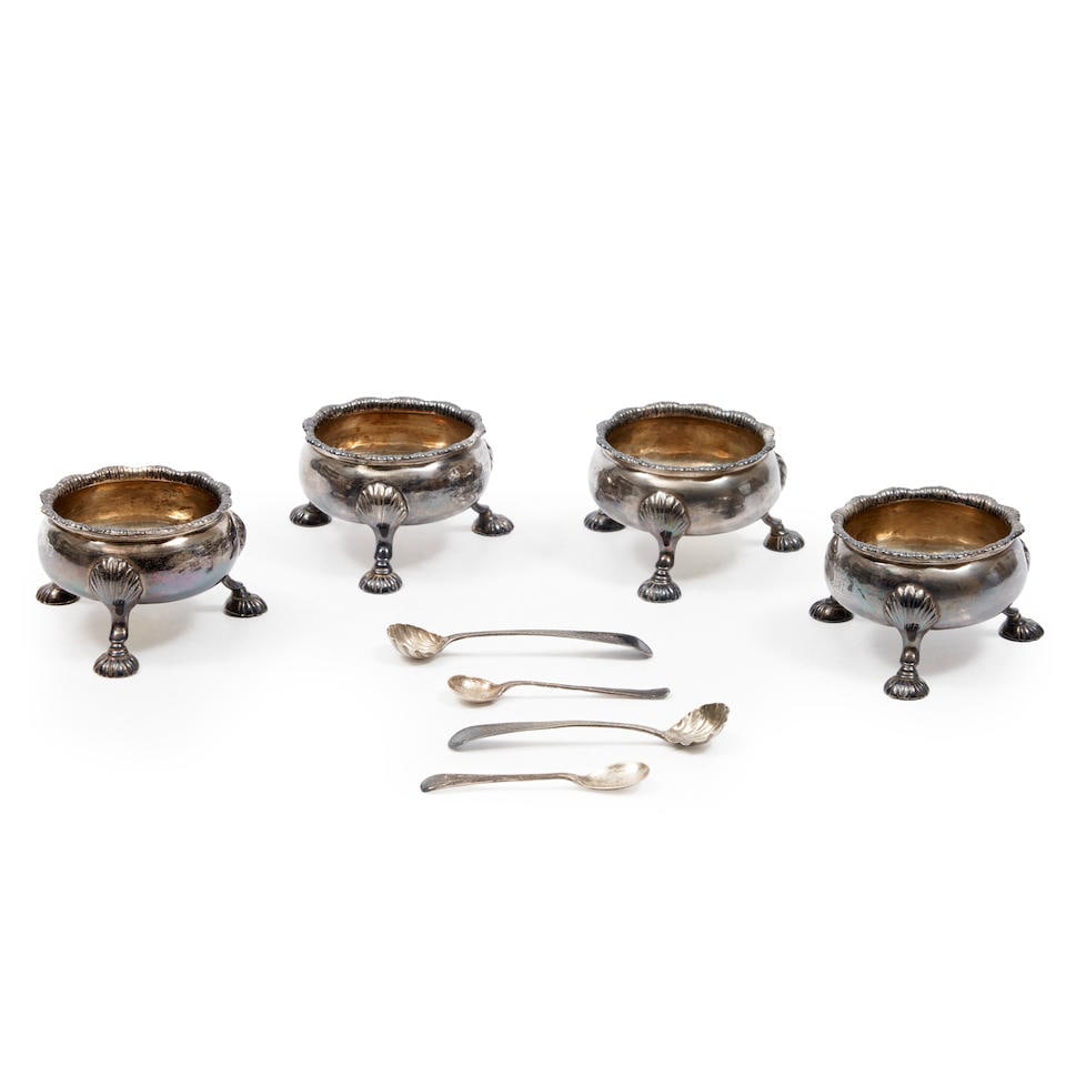 Four Sterling Silver Salts and Spoons, Henry Corry, London, England, 1760-1. (1 of 1)
