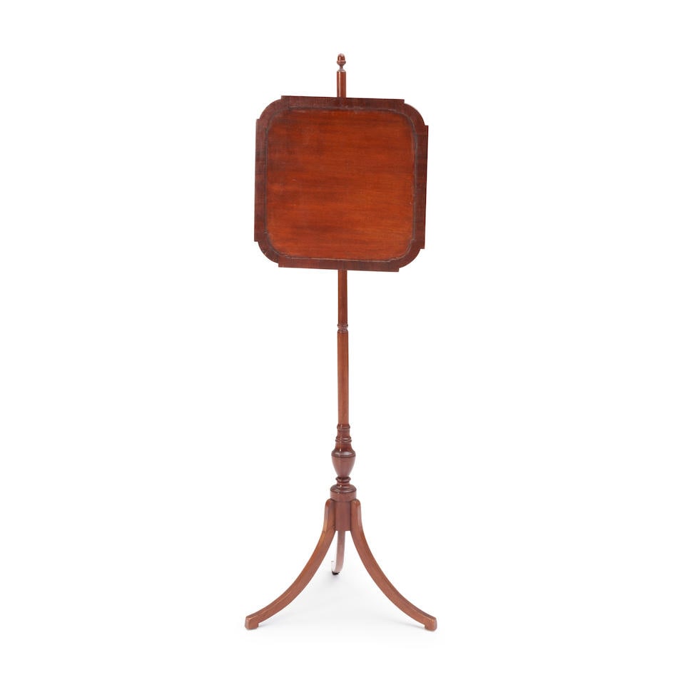 Federal Inlaid Mahogany Pole Screen, probably New England, c. 1800. (1 of 2)