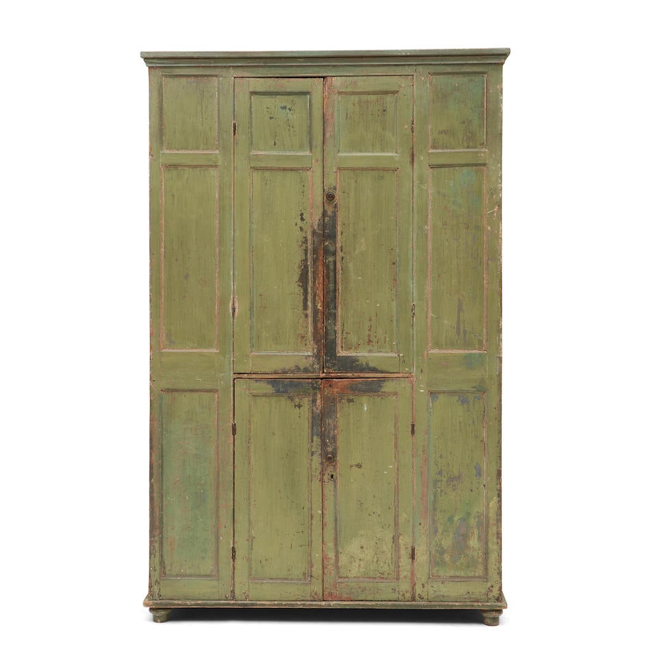 Painted Pine Cupboard, probably New England, late 18th/early 19th century. (1 of 1)