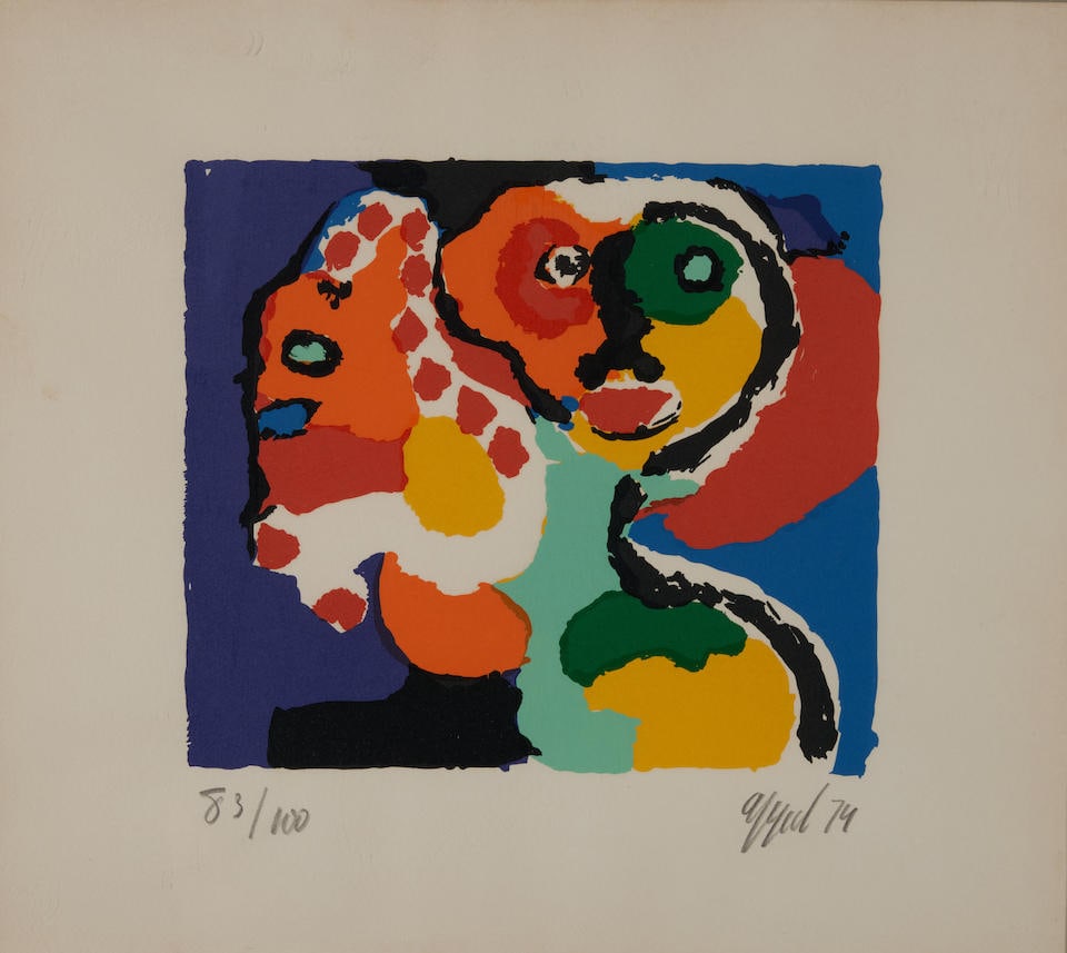 Attributed to Karel Appel (Dutch, 1921-2006); Tête; (1 of 4)