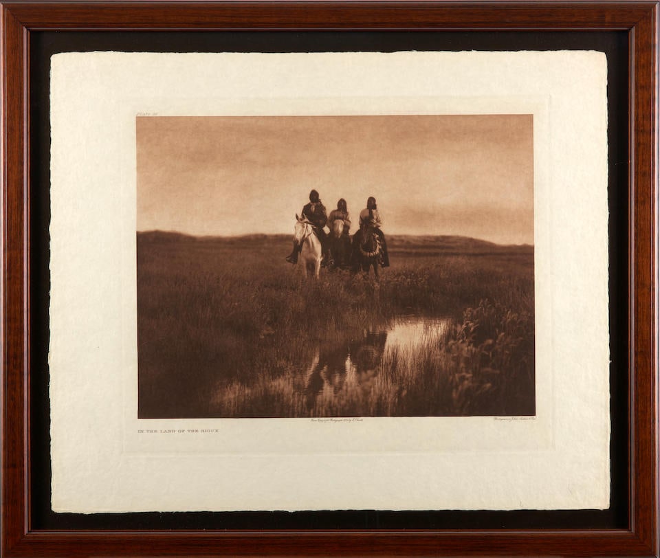 Edward S. Curtis (1868-1952) In the Land of the Sioux 12 x 15 3/4 in.Frame size 22 x 26 in. (1 of 2)