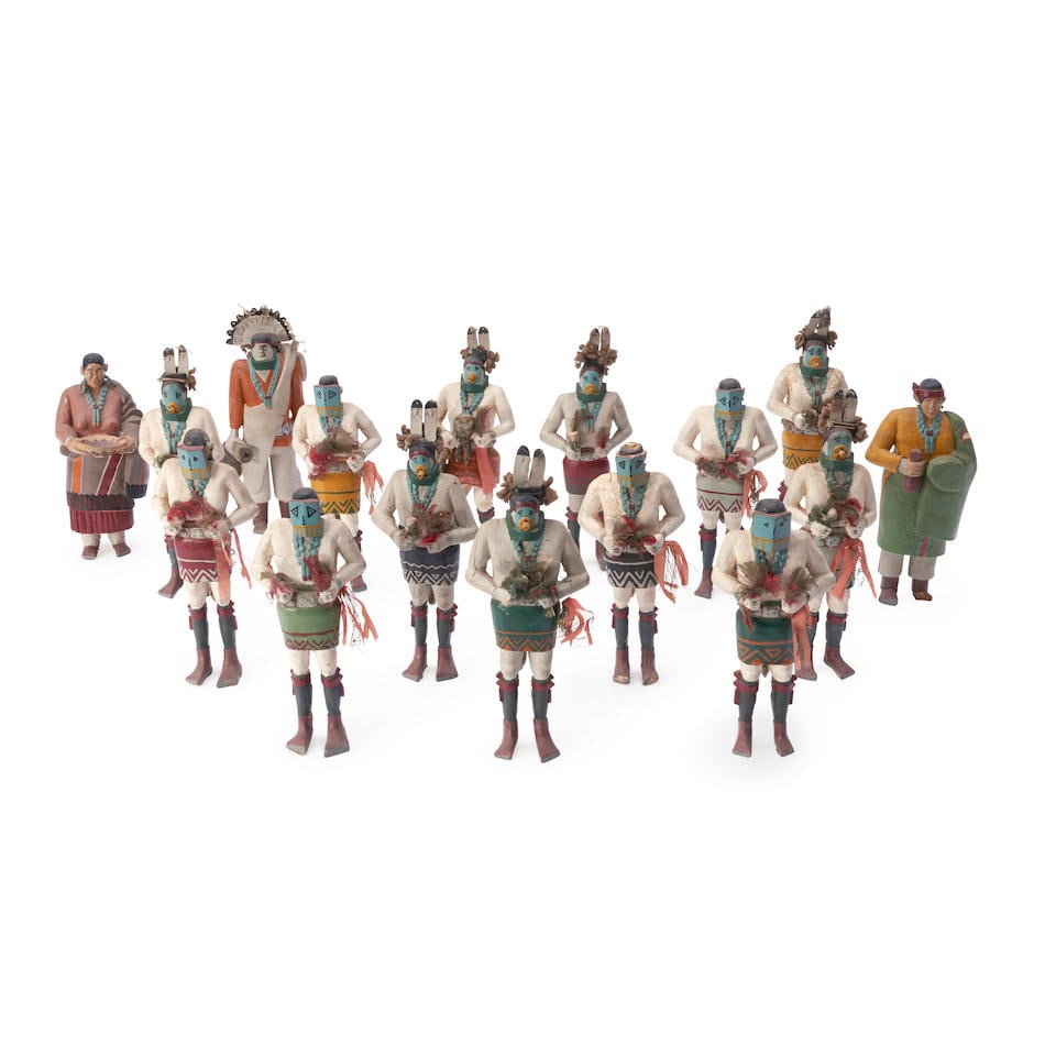 A Clitso Dedman Yeibichai set with female patient Clitso Dedman, (Diné [Navajo], 1879-1953)... (1 of 5)