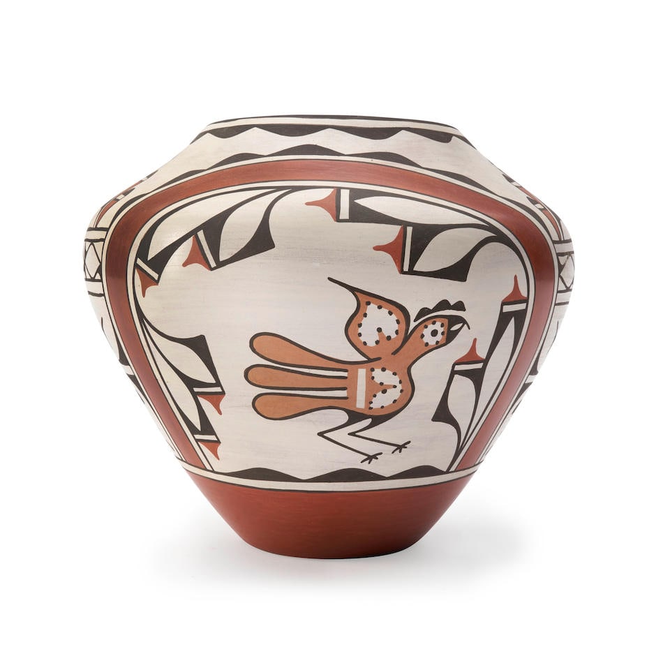 A large Ruby Panana polychrome jar Ruby Panana, (Zia Pueblo, b. 1954) ht. 10 1/2, wd. 11 in. (1 of 4)