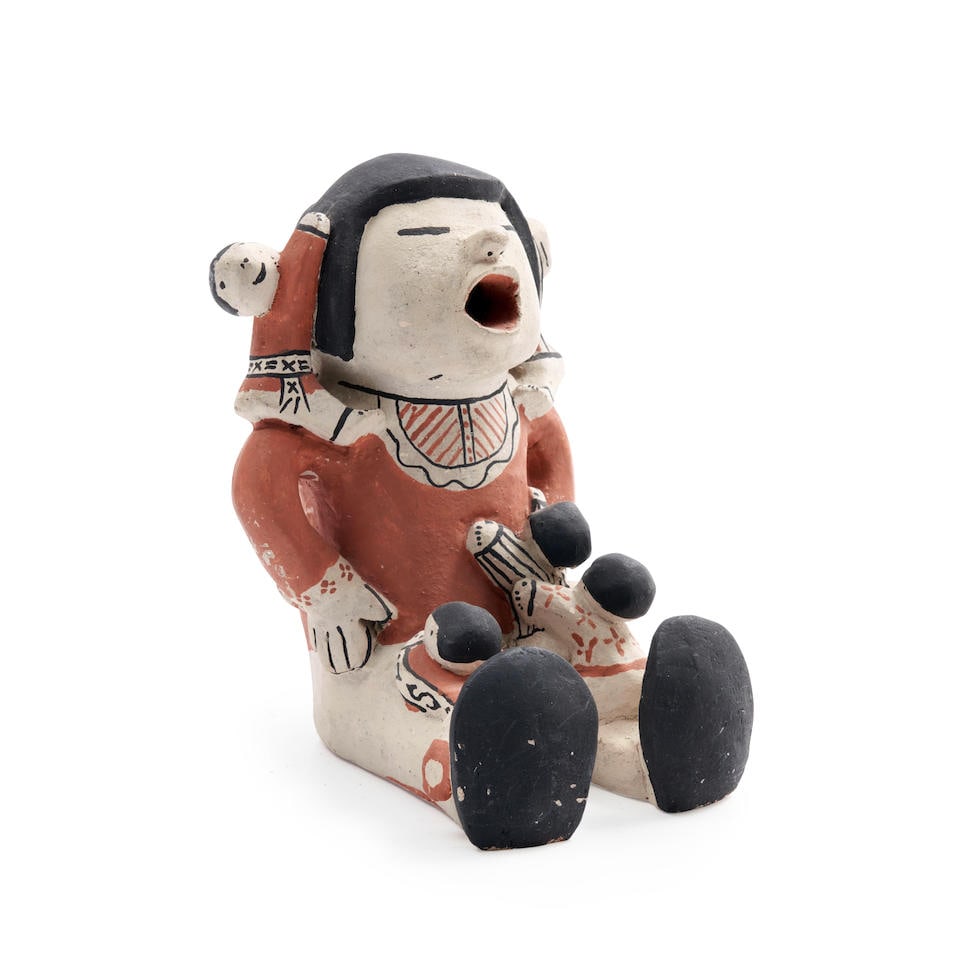 A Buffy Cordero Suina storyteller figure Buffy Cordero Suina, (Cochiti, b.1969) ht. 7 in. (1 of 4)