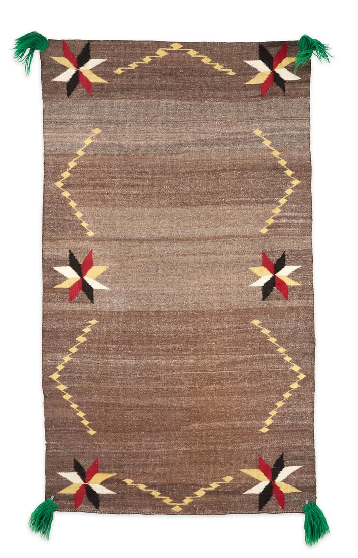 A Diné (Navajo) double saddle blanket 59 1/2 x 34 in. (1 of 2)