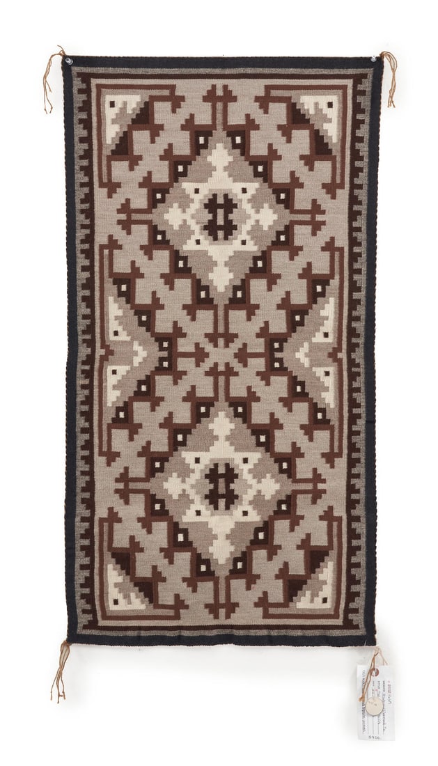 A small contemporary Diné (Navajo) Two Grey Hills weaving Ruby Manuelito, (Diné [Navaj... (1 of 2)