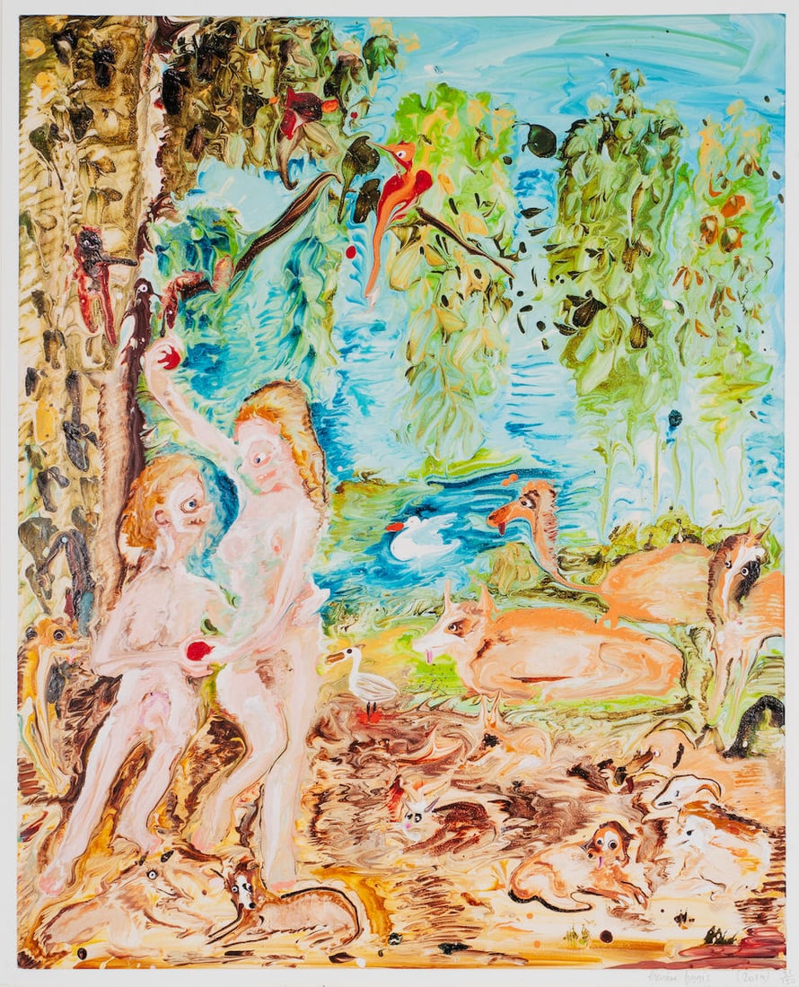 Genieve Figgis (Irish, born 1972) Adam & Eve (after Joachim Wtewael) Giclée print in colour...: Genieve Figgis (Irish, born 1972) Adam & Eve (after Joachim Wtewael) Giclée print in colours, 2019, on Hahnemühle Archival wove paper, signed, dated and numbered 31/150 in pencil, published