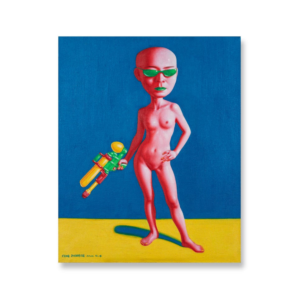 FENG ZHENGJIE (N. 1968) Coolness, No. 4 2000: FENG ZHENGJIE (N. 1968) Coolness, No. 4 2000 signé, titré et daté 2000 huile sur toile signed, titled and dated 2000 oil on canvas 41 x 33 cm. 16 1/8 x 13 in. Footnotes: Provenance Coll