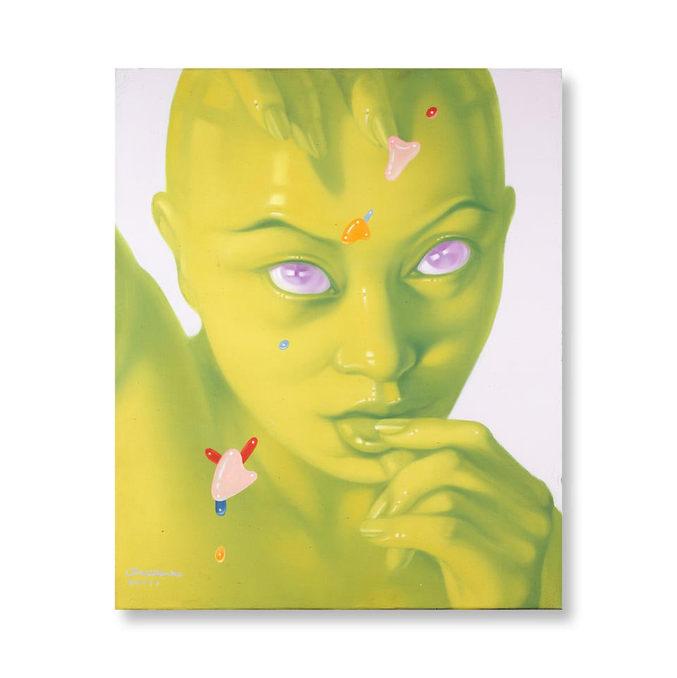 CHEN WENBO (N. 1969) Vitamine Z n°51 G 2001: CHEN WENBO (N. 1969) Vitamine Z n°51 G 2001 signé et daté 2001 huile sur toile signed and dated 2001 oil on canvas 73 x 60 cm. 28 3/4 x 23 5/8 in. Footnotes: Nous remercions la galerie