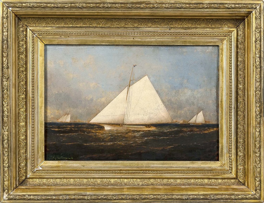 James Edward Buttersworth (American, 1817-1894) Racing Yacht, Identified as the Sloop Yacht 'Has... (1 of 1)