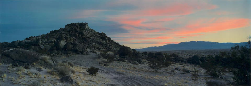 John Divola (born 1949); American Desert Landscape;: John Divola (born 1949) American Desert Landscape, 1999 Chromogenic print; signed, dated, and numbered '26/80' in ink on the reverse, framed. 12 x 35 in. (30.5 x 88.9 cm.) sheet 16 1/2 x 39 in. (41.9