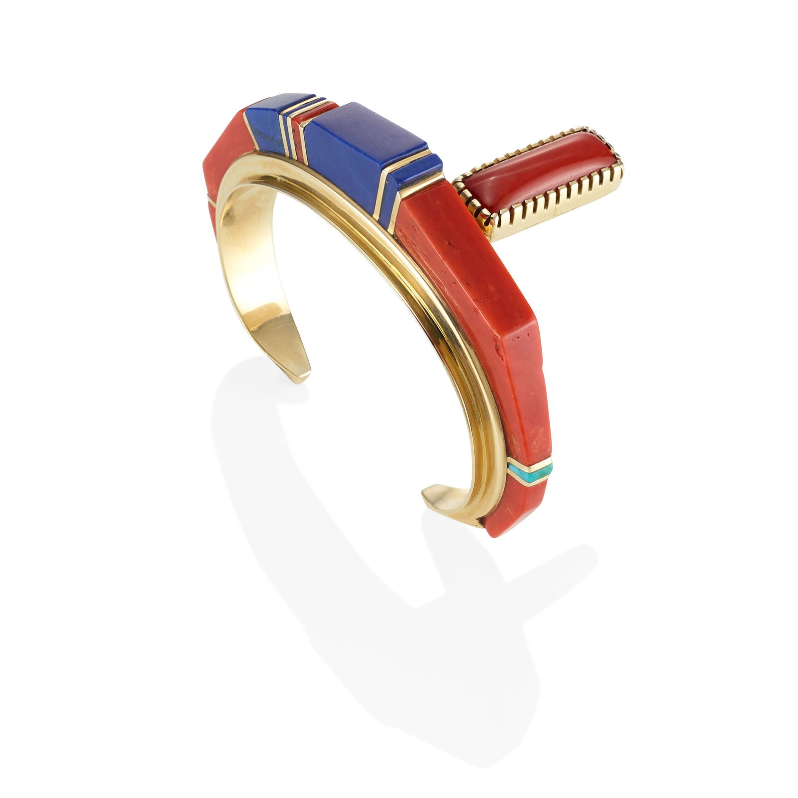 A Charles Loloma 14k gold mosaic bracelet (1 of 8)