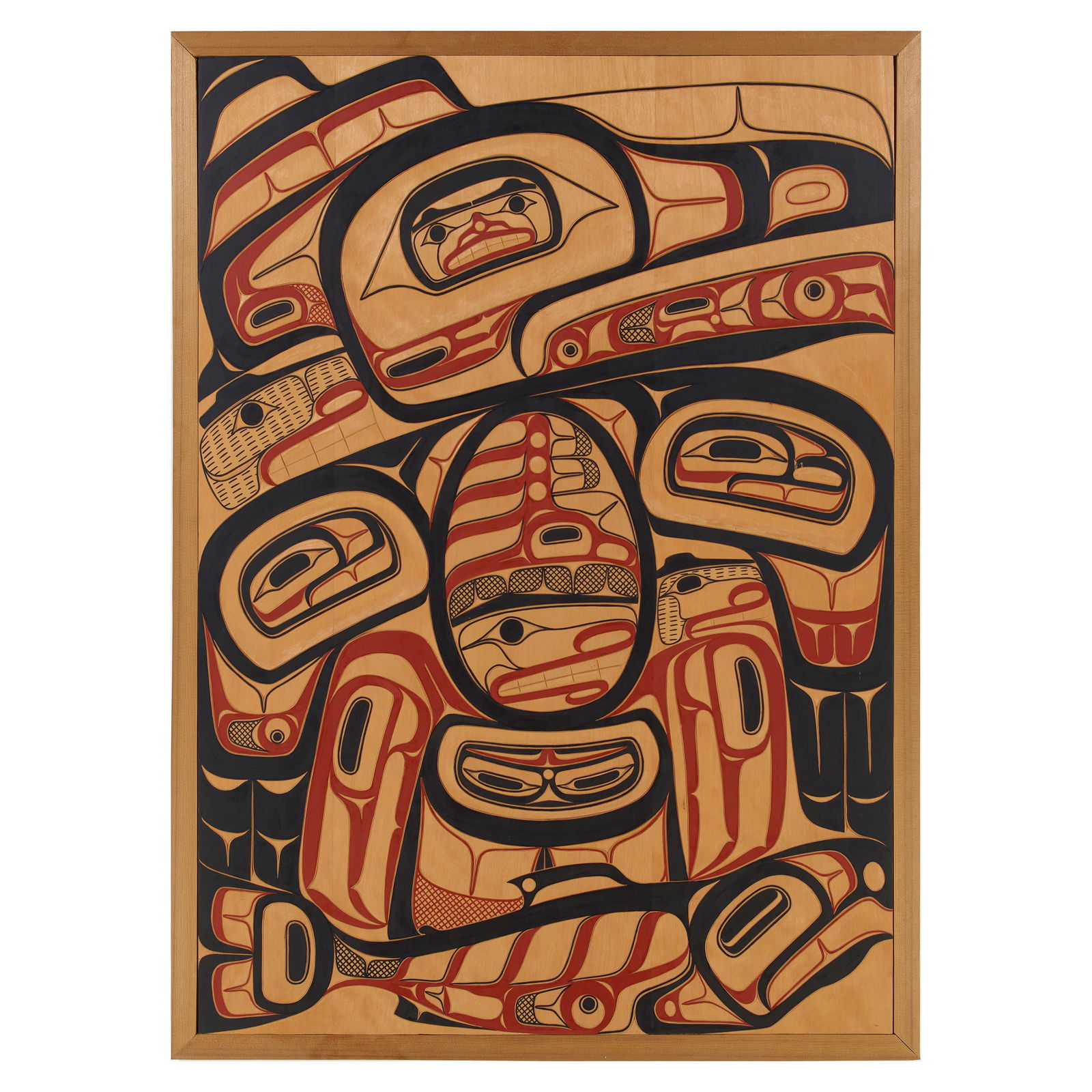A David Boxley carved panel, 'Raven and Bright Cloud Woman,' 2005 (1 of 7)