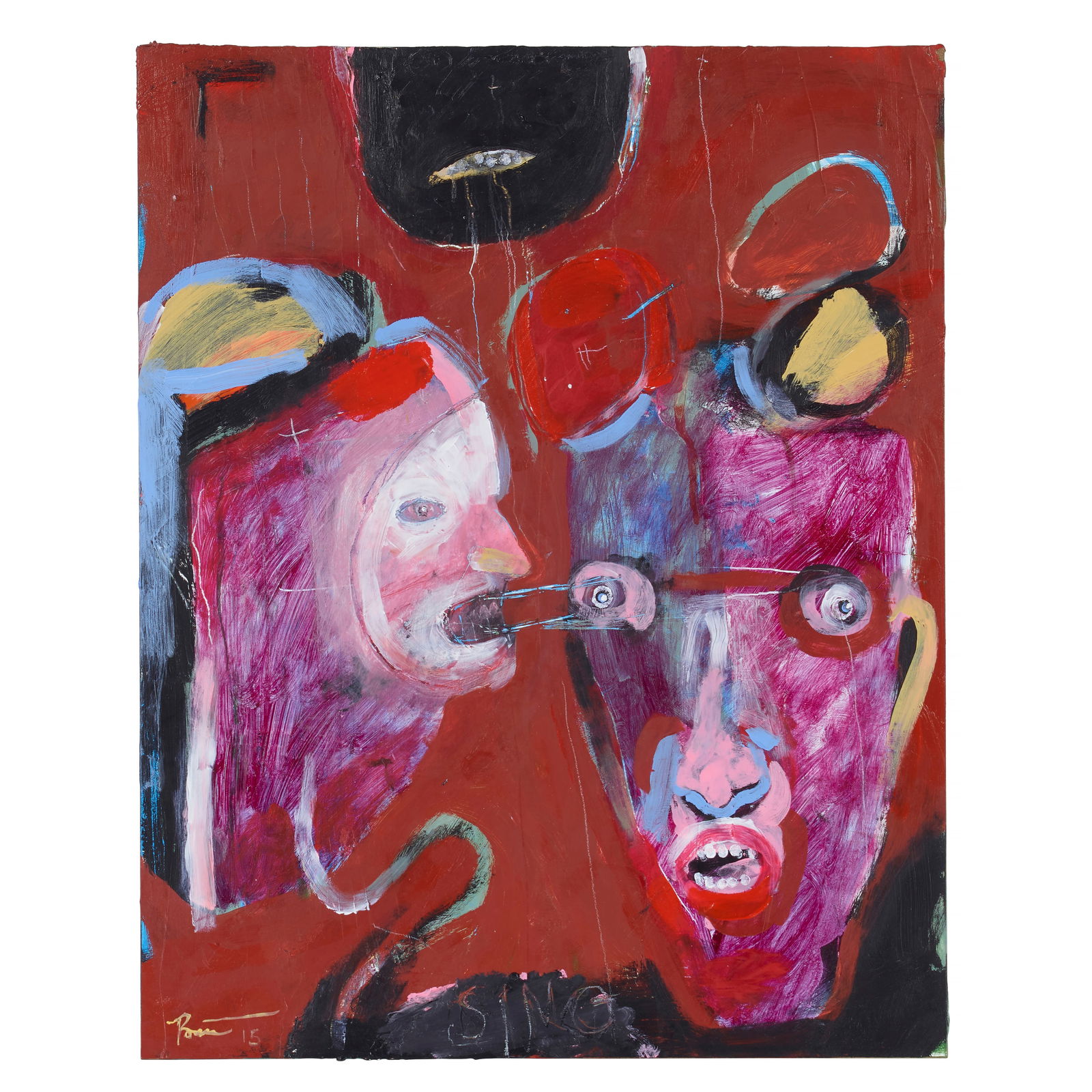 A Rick Bartow painting, 'What the Crow Said,' 2015 (1 of 3)