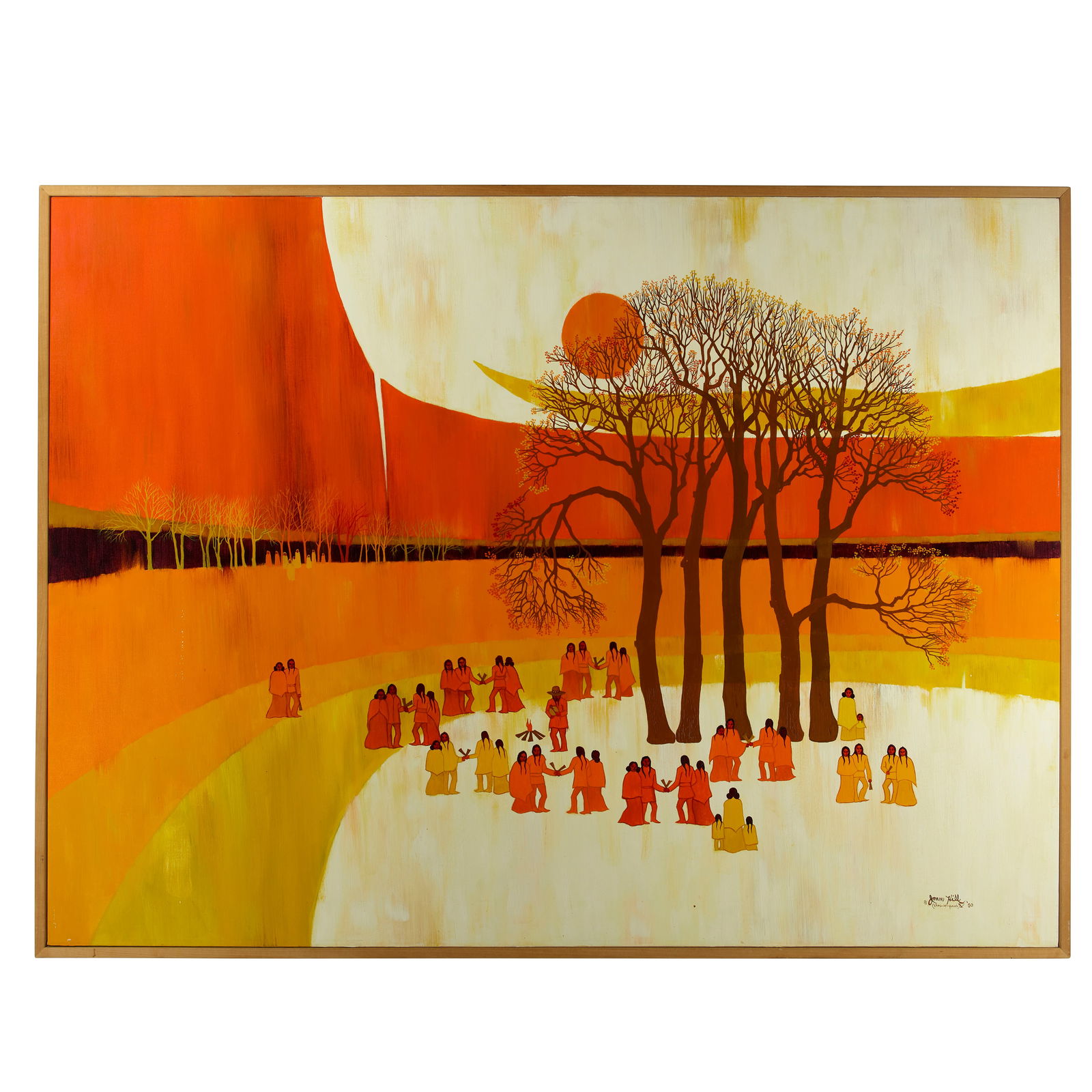 A Joan Hill painting, 'Cherokee Pheasant Dance,' 1980 (1 of 3)