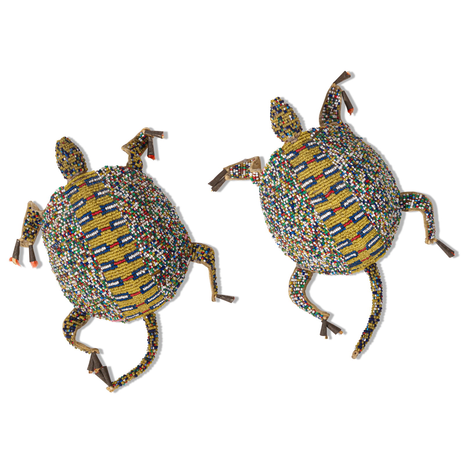 A pair of Lakota (Sioux) beaded turtle fetishes (1 of 4)