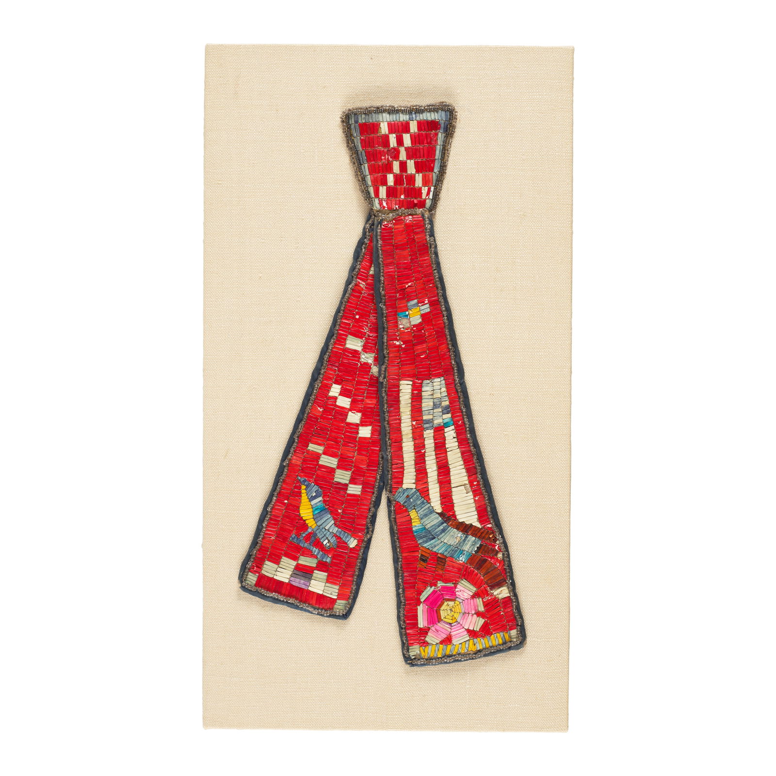 A Lakota (Sioux) pictorial quilled necktie (1 of 1)