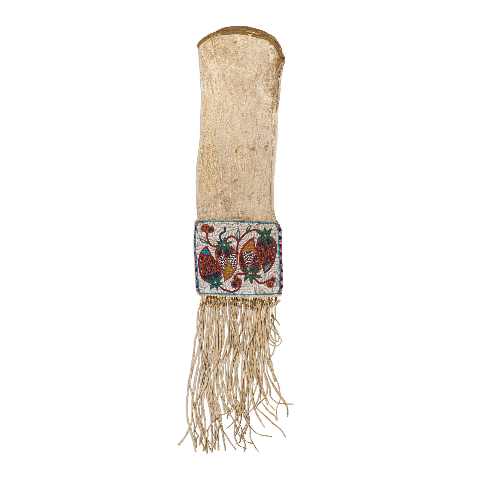 A Cree pictorial beaded tobacco bag (1 of 2)