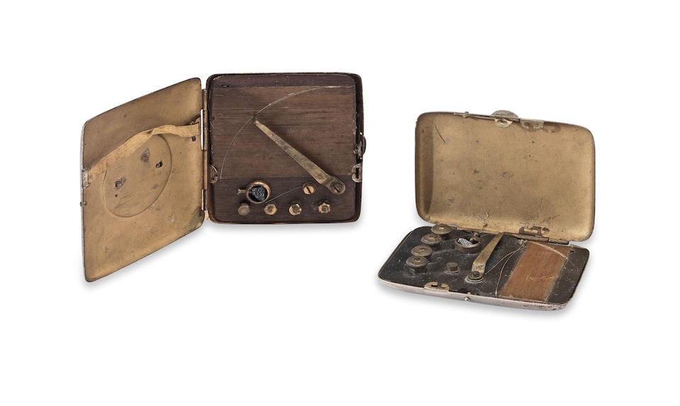 Two Small Clandestine Crystal Sets Concealed In Cigarette Cases, (1 of 2)